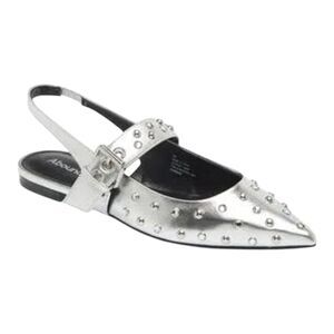 Abound Kadia Silver Metallic Embellished Slingback Pointed Toe Flats Size 9 NWOB